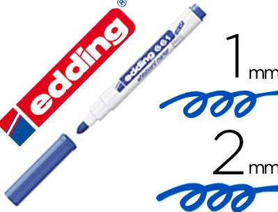 Marqueur edding e661 tableau blanc pointe fine ogive 1/2mm résistante corps plastique encre cap-off faible odeur bleu