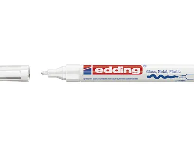 Marqueur edding permanent peinture e750 pointe moyenne 2/4mm encre laquée opaque tous supports résistant chaleur blanc