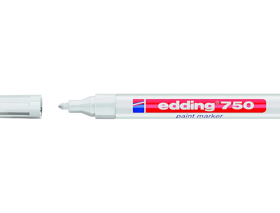 Marqueur edding permanent peinture e750 pointe moyenne 2/4mm encre laquée opaque tous supports résistant chaleur blanc