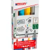 Marqueur edding permanent chevalet e385 pour effets pointe pinceau trace 1/5mm coloris assortis set 4 unites
