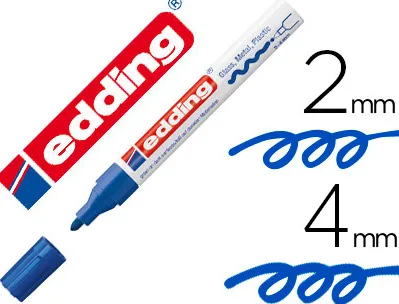 Marqueur edding permanent peinture e750 pointe moyenne 2/4mm encre laquée opaque tous supports résistant chaleur bleu