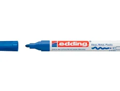 Marqueur edding permanent peinture e750 pointe moyenne 2/4mm encre laquée opaque tous supports résistant chaleur bleu