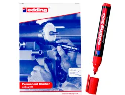 Marqueur edding permanent e300 pointe ogive tracé 1.5/3mm corps plastique coloris rouge