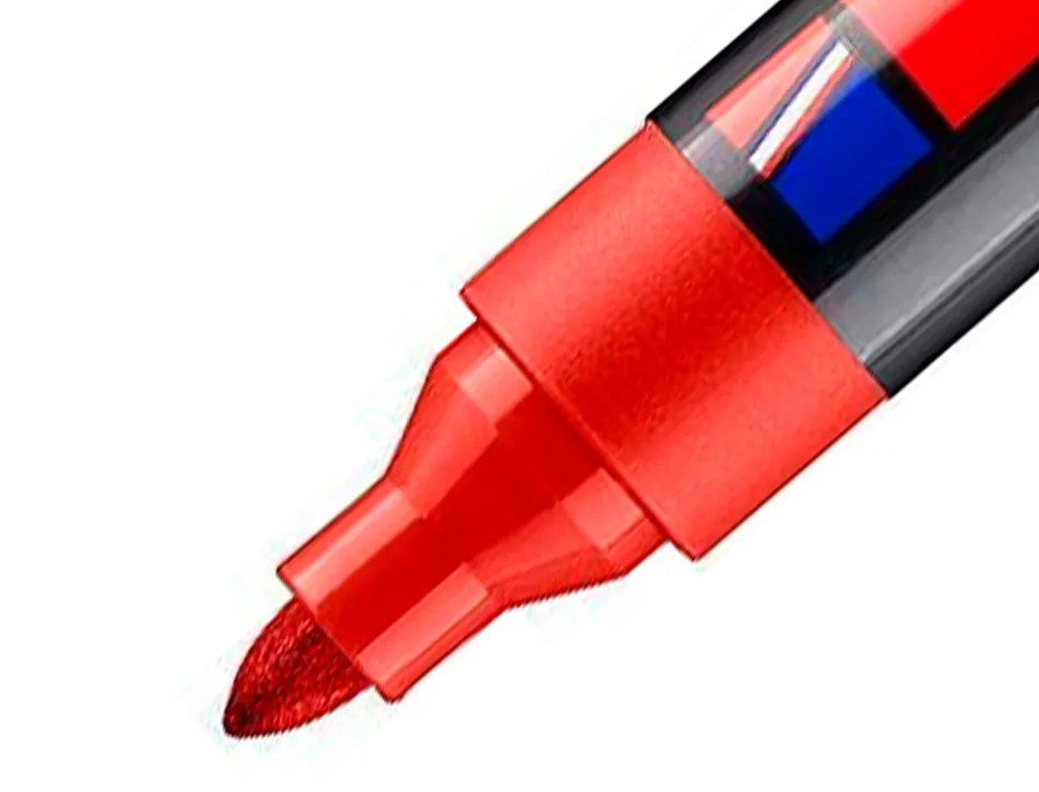 Marqueur edding permanent e300 pointe ogive tracé 1.5/3mm corps plastique coloris rouge