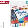 Marqueur edding permanent acrylic 5000 pointe biseautee trait 5/10mm coloris assortis boite 5 unites