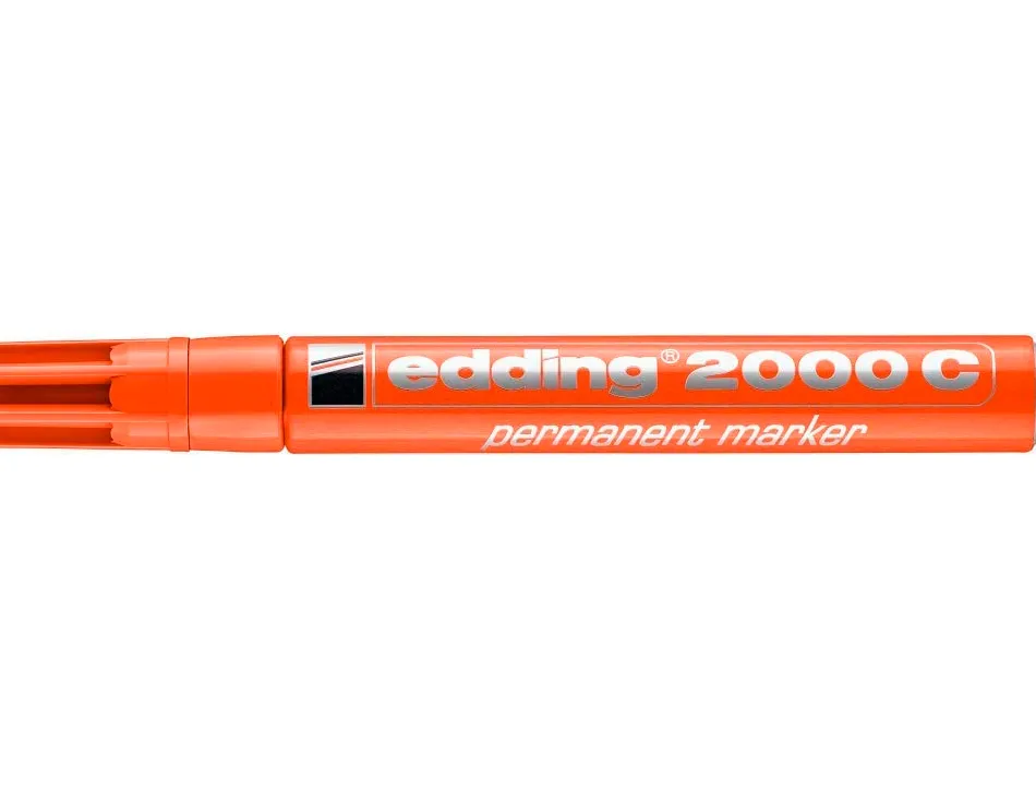 Marqueur edding permanent e2000c pointe ogive tracé 1.5/3mm corps aluminium encre faible odeur séchage rapide rouge