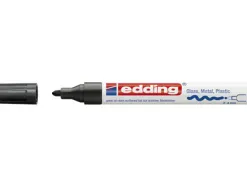 Marqueur edding permanent peinture e750 pointe moyenne 2/4mm encre laquée opaque tous supports résistant chaleur noir
