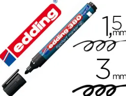 Marqueur edding permanent chevalet e380 pointe ogive tracé 1.5/3mm corps plastique spécial flipchart coloris noir