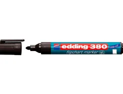 Marqueur edding permanent chevalet e380 pointe ogive tracé 1.5/3mm corps plastique spécial flipchart coloris noir