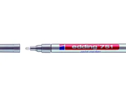 Marqueur edding permanent peinture e751 pointe fine 1/2mm encre laquée opaque tous supports résistant chaleur argent