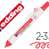 Marqueur edding permanent rétractable pointe ogive 1,5/3mm rechargeable coloris rouge