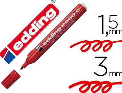 Marqueur edding permanent e2000c pointe ogive tracé 1.5/3mm corps aluminium couleurs assorties pochette 4 unités
