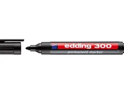 Marqueur edding permanent e300 pointe ogive tracé 1.5/3mm corps plastique coloris noir