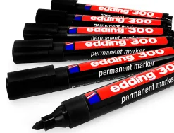 Marqueur edding permanent e300 pointe ogive tracé 1.5/3mm corps plastique coloris noir