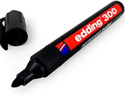 Marqueur edding permanent e300 pointe ogive tracé 1.5/3mm corps plastique coloris noir