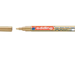 Marqueur edding permanent peinture e751 pointe fine 1/2mm encre laquée opaque tous supports résistant chaleur or