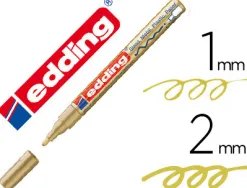 Marqueur edding permanent peinture e751 pointe fine 1/2mm encre laquée opaque tous supports résistant chaleur or