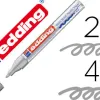 Marqueur edding permanent peinture e750 pointe moyenne 2/4mm encre laquée opaque tous supports résistant chaleur argent