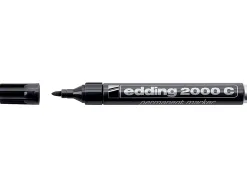 Marqueur edding permanent e2000c pointe ogive tracé 1.5/3mm corps aluminium encre faible odeur séchage rapide noir