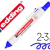 Marqueur edding permanent rétractable pointe ogive 1,5/3mm rechargeable coloris bleu