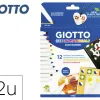 Marqueur giotto décor materials multi-supports permanent sur surfaces poreuses effaçable sur verre 12 unités assorties