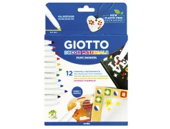 Marqueur giotto décor materials multi-supports permanent sur surfaces poreuses effaçable sur verre 12 unités assorties