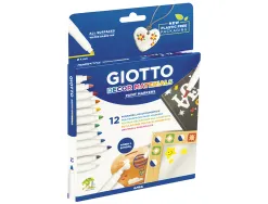 Marqueur giotto décor materials multi-supports permanent sur surfaces poreuses effaçable sur verre 12 unités assorties