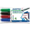 Marqueur giotto robercolor tableau blanc pointe maxi ogive 7 mm encre effaçable couleurs vives étui 4 unités