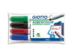Marqueur giotto robercolor tableau blanc pointe maxi ogive 7 mm encre effaçable couleurs vives étui 4 unités