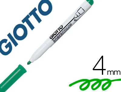 Marqueur giotto robercolor effaçable tableau blanc pointe medium ogive 4 mm coloris vert
