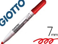 Marqueur giotto robercolor effaçable tableau blanc pointe maxi ogive 7 mm coloris rouge