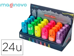 Marqueur imaginovo fluorescent safari glow neon animaux et clips assortis
