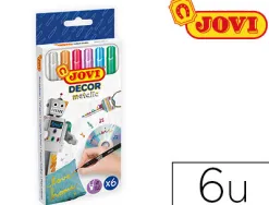 Marqueur jovi permanent décor metalic toutes surfaces pointe 4,2mm coloris assortis étui 6 unités