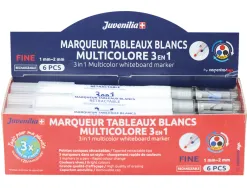 Marqueur juvenilia effacable tableau blanc multicolore 3 en 1 rechargeable pointe fine conique retractable