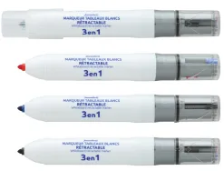 Marqueur juvenilia effacable tableau blanc multicolore 3 en 1 rechargeable pointe fine conique retractable