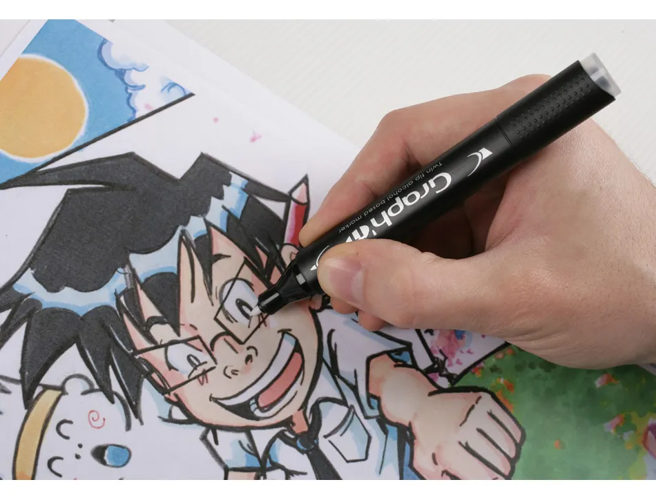 Marqueur manga colors graph'it double pointe encre translucide set 12 unites
