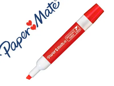 Marqueur paper mate effacable tableau blanc pointe biseautee coloris rouge