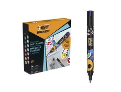 Marqueur peinture bic intensity pointe ogive moyenne coloris assortis boite 20 unites