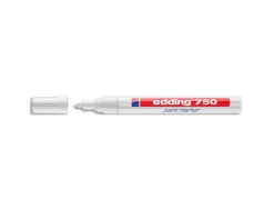 Marqueur peinture edding e750 multi-supports pointe ogive moyenne 2/4mm couvrante permanente coloris blanc