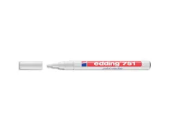 Marqueur peinture edding e751 multi-supports pointe fine couvrante permanente coloris blanc
