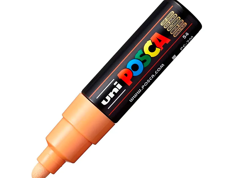 Marqueur peinture posca pc7m pointe large conique encre inodore couvrante miscible tous supports coloris rose