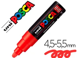 Marqueur peinture posca pc7m pointe large conique encre inodore couvrante miscible tous supports coloris rouge