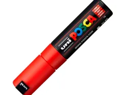 Marqueur peinture posca pc7m pointe large conique encre inodore couvrante miscible tous supports coloris rouge