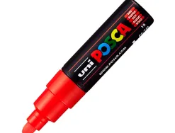 Marqueur peinture posca pc7m pointe large conique encre inodore couvrante miscible tous supports coloris rouge