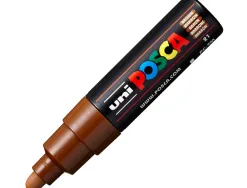 Marqueur peinture posca pc7m pointe large conique encre inodore couvrante miscible tous supports coloris marron