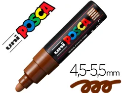 Marqueur peinture posca pc7m pointe large conique encre inodore couvrante miscible tous supports coloris marron