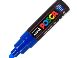 Marqueur peinture posca pc7m pointe large conique encre inodore couvrante miscible tous supports coloris bleu