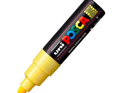 Marqueur peinture posca pc7m pointe large conique encre inodore couvrante miscible tous supports coloris jaune