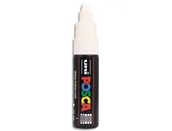 Marqueur peinture posca pc7m pointe large conique encre inodore couvrante miscible tous supports coloris blanc