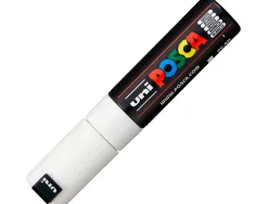 Marqueur peinture posca pc7m pointe large conique encre inodore couvrante miscible tous supports coloris blanc
